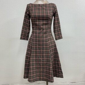 Plaid pink and brown A-Line Dress
